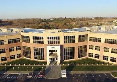 ACI building. Photo taken far away to see the full building.