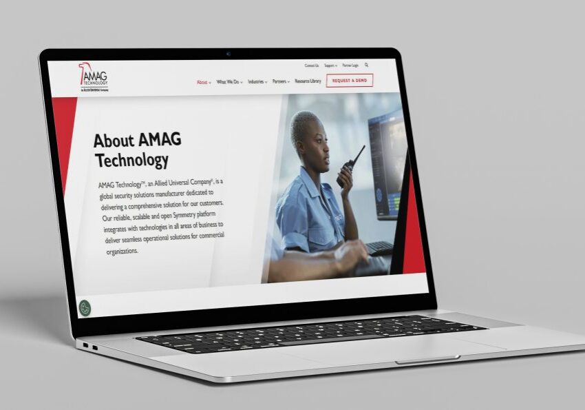 Amag site mock-up on macbook