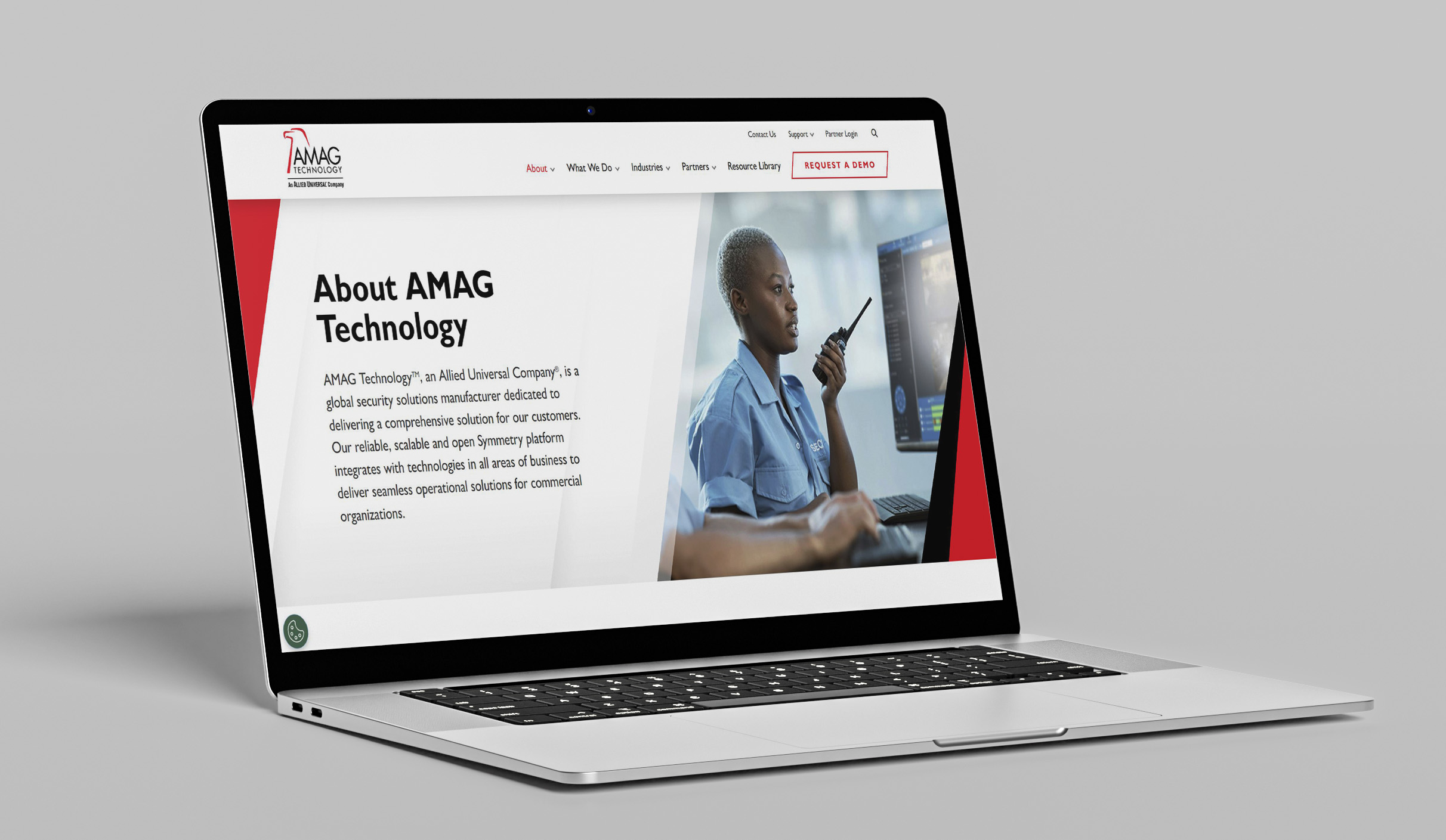 Amag site mock-up on macbook